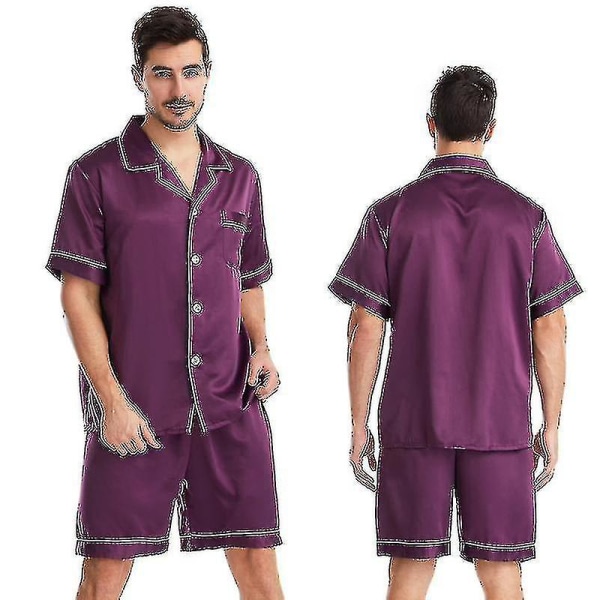 Srbtv-men Satin Silk Soft Sleepwear Pyjamas Set_y