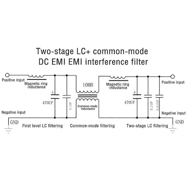 20A, DC LC filter EMI elektromagnetisk interferensfilter EMC FCC sikkerhed bilstereo højfrekvensfilter