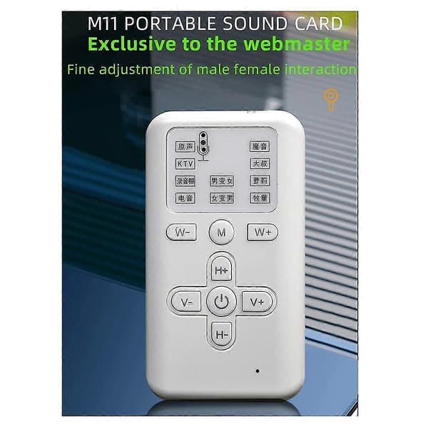 Ny M11 Stemmeforandrer 10 Stemmeforandrende Moduser Bluetooth USB Mini Lydkort Egnet for Spillankerinnspilling