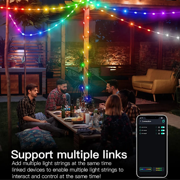 LED-ljusband i läder med 5V RGB-färger, smart USB Bluetooth-anslutning, vattentätt, för utomhusbruk, stämningsbelysning