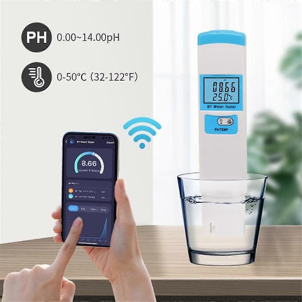 Vannkvalitetsanalysator, PH-måler Digital 2I1 PH/Temp Måler PH Tester Høy Nøyaktighet Vannkvalitet T