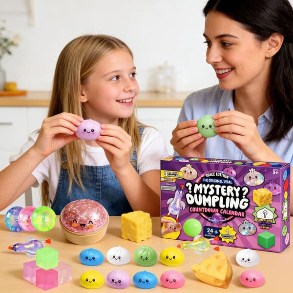 Dumpling Squishy Julekalender, 2026 Squishy Dumpling Mysterie Julekalender 24 Dage, til Angstlindring Håndafslapningsgaver