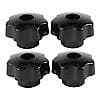 4-pack M10 Honmutter 50mm Plast Stjärnformad Spännknapp Handtag