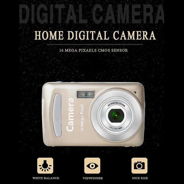 Digitalkamera, bärbara kameror 16 miljoner Hd Pixel Kompakt Hemma Digitalkamera För Barn Tonåringar Seni