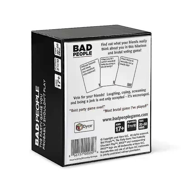 Hot Selling Bad People Party Game - Festespillet du sannsynligvis ikke bør spille og NSFW-utvidelsespakken - Grunnleggende og utvidelse