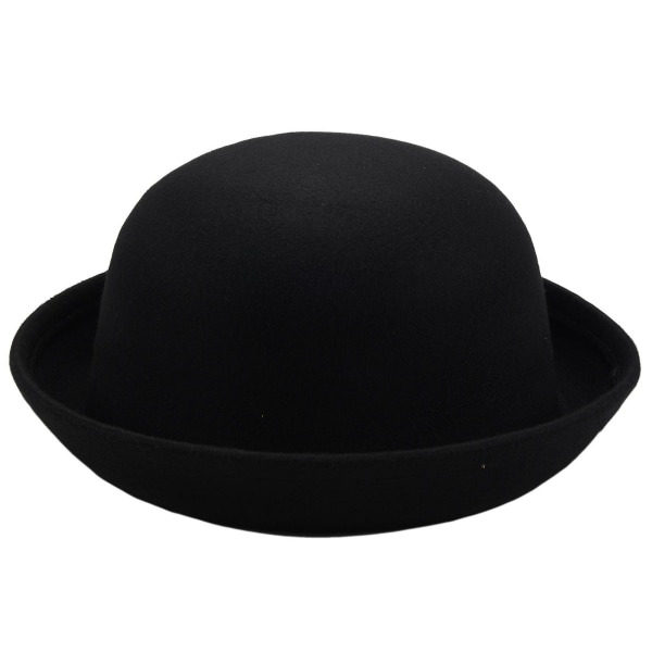 1 stk Melon Bowler Hat Bowler Hat Bowler Hat Filt Hat Chaplin Hat Ride Hat (sort)