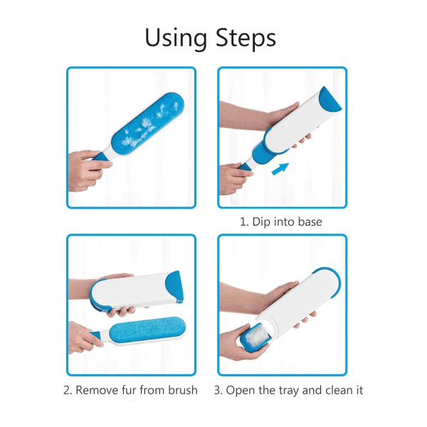 Fjernelse af pels / Fusselbørste 2 stk. Hvid/blå