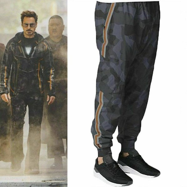 Marvel Avengers Infinity War Tony Stark Iron Man Cosplay Camo Sweatpants Kostume Mænd Voksen Camouflage Sport T