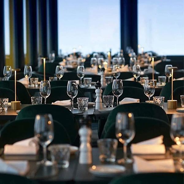 Piao Led-pöytävalaisin, pieni, langaton, ladattava, metallinen pöytävalaisin, 2 himmennystasoa, moderni hotelliravintola makuuhuone