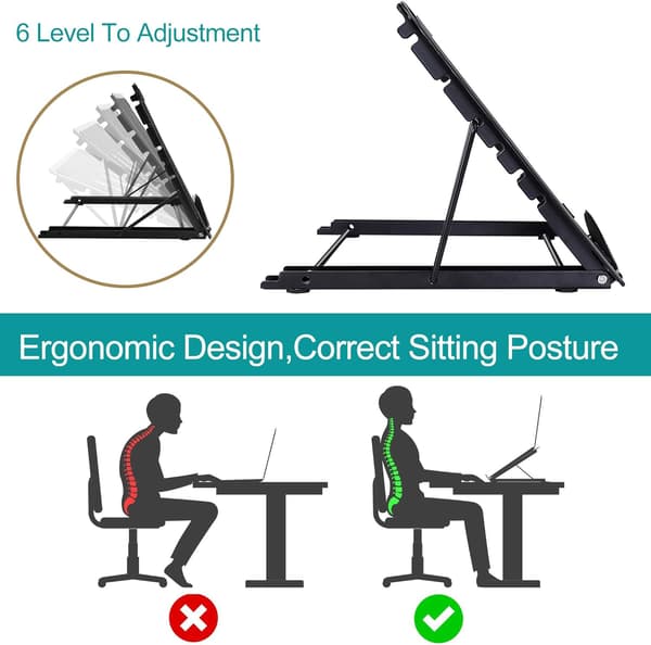 Laptop Stand Generel Kontor Laptop Holder Laptop Support (Sort)
