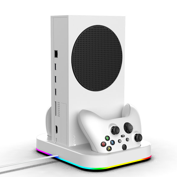 Xbox Series S konsoll multifunksjonell fargerik kjølebase XSS håndtak dobbel ladestasjon med håndtak batteri