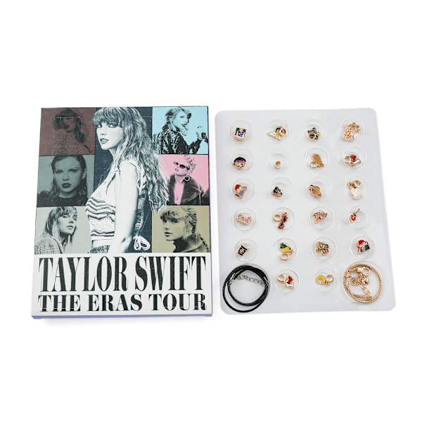 Taylor Swift Julekalender Adventsnedtælling Pynt 24-gitter Overraskelse Armbåndssæt Smykker