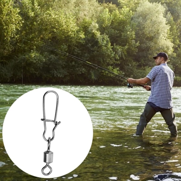 40 Stykker Fiskevipper Rustfritt Stål Fiskevipper Snap Connector for Saltvannsfiske Ferskvannsfiske