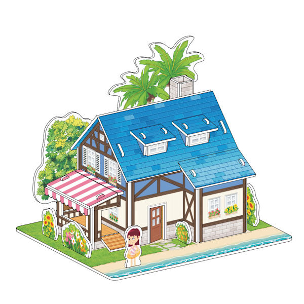 3D three-dimensional puzzle paper DIY model small house