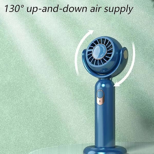 Bærbar håndholdt ventilator, halsbåndsventilator, mini bordventilator, multifunktionel ventilator (blå)