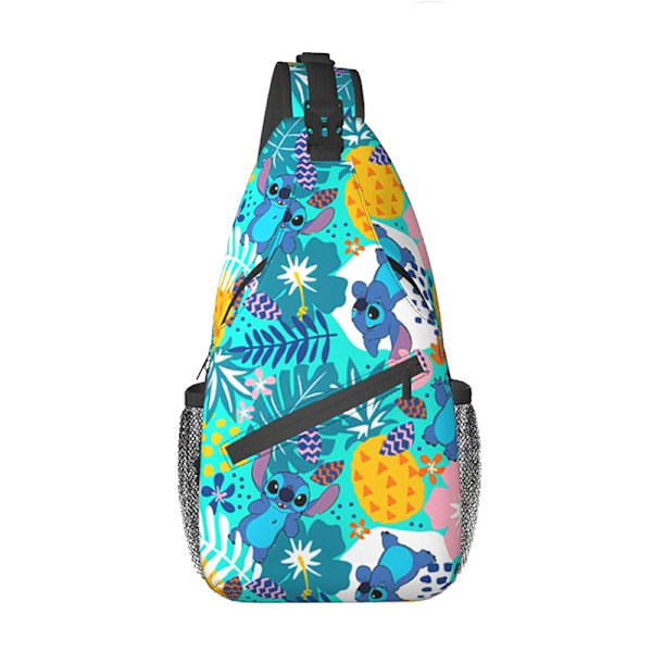 Crossbody taske til elever i grundskolen og gymnasiet, afslappet brysttaske med tegneserieprint, afslappet taske