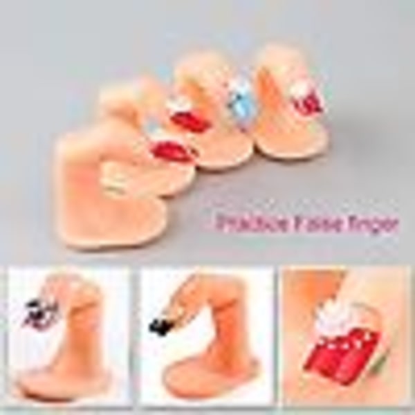 5 st Manikyrövningsfingrar Falska Naglar Träningsfingrar för Akryl Gel Manikyr Hand Nagelkonst Träningsvisning Dekoration