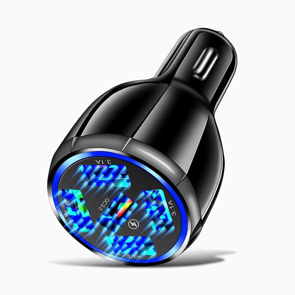 5-porttinen USB autolaturi Pikalataus 3.0 Fast Car Lighter Autolaturi Qc 3.1-musta