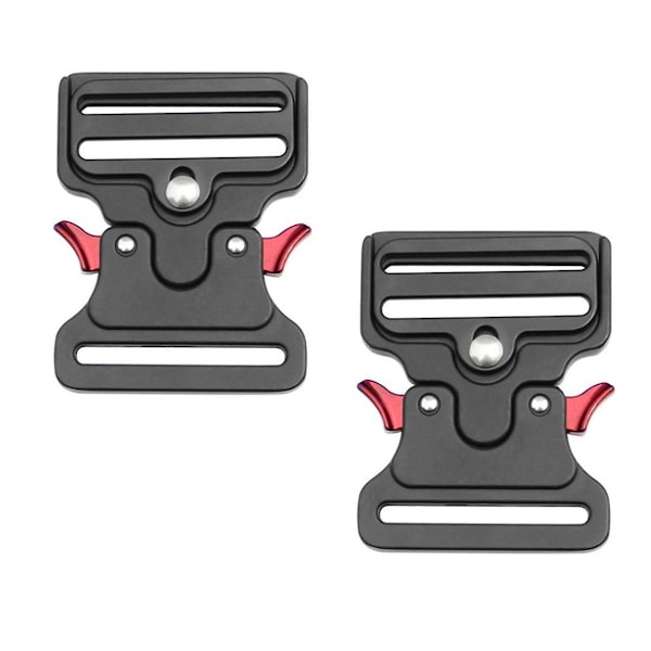 2-pack 50 mm taktiska spännen för hundhalsband, ryggsäck, bagage, remspänne