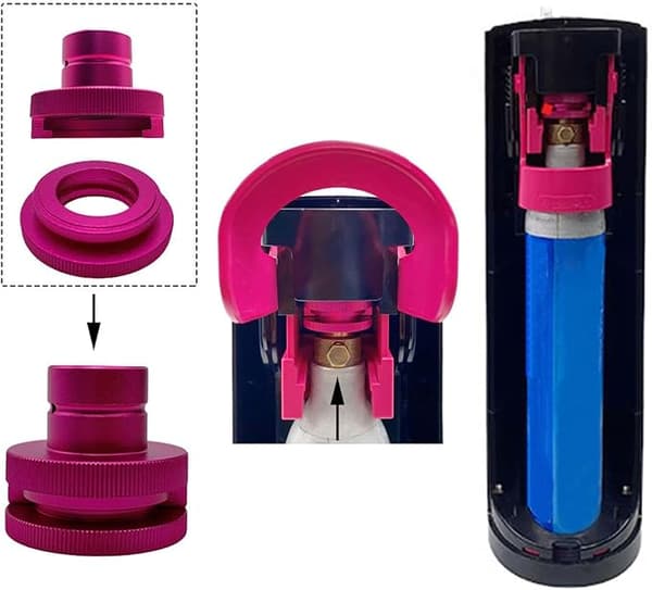 Kulsyrepatron CO2-adapter TR21 4 Han-stik Kulsyrepatron CO2-cylinderforbindelse til Terra Pink