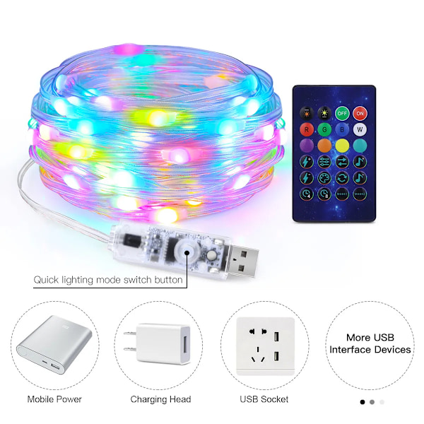 LED-ljusband i läder med 5V RGB-färger, smart USB Bluetooth-anslutning, vattentätt, för utomhusbruk, stämningsbelysning