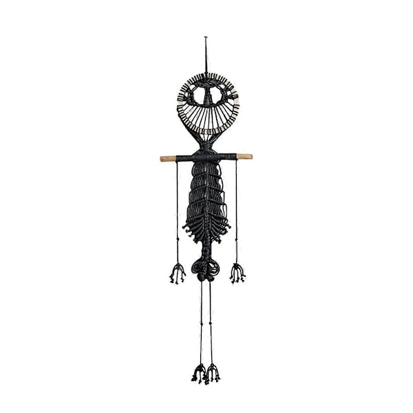 Boho Chic Seinävaate Käsin Kudottu Halloween Noita Pääkallo Seinävaate Olohuoneen Taide Hallo