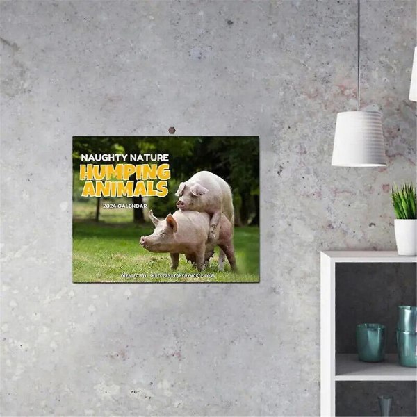 2024 Humping Animals Kalenteri Kuukausittainen Viikoittainen Päivittäinen ajan suunnittelija Hauska Seinäkalenteri Kotitoimisto Deco