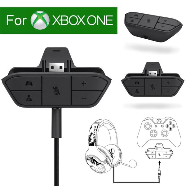 Stereo Headset Adapter Audio Mikrofon Headset Konverter til Xbox Juster Lydbalance