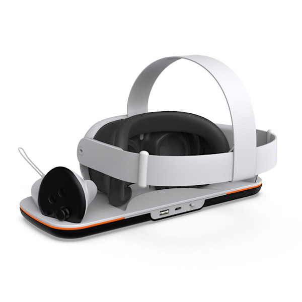 Meta Quest 3 VR Headset Opladningsbase MetaQuest3 Controller Kontakt Opladningsbase med LED Lysbjælke