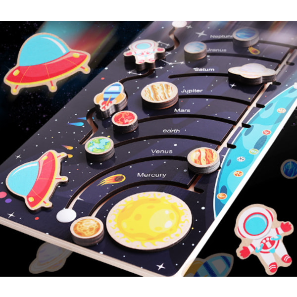 Träsol System Orbital Positioning Game Barnens Himlakropps Kognitiva Labyrint Baby Tidig Utbildning Kul Vetenskaplig Utbildning Intellektuellt Pussel, Förskola Kul Pussel