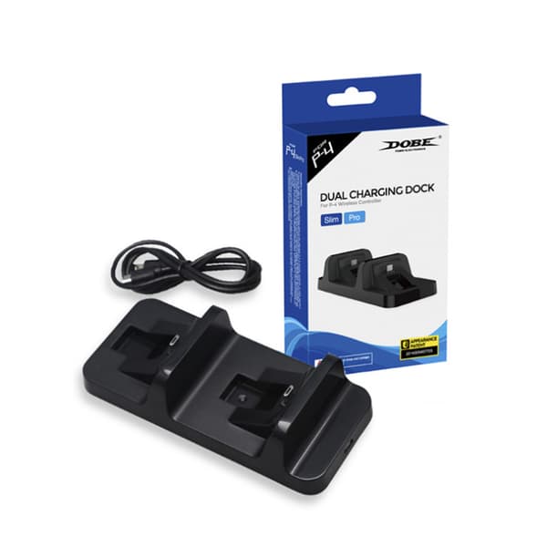 2-pak DOBE PS4 oplader PS4 dobbelt controller oplader PS4 trådløs controller oplader PS4 dobbelt oplader TP4-002