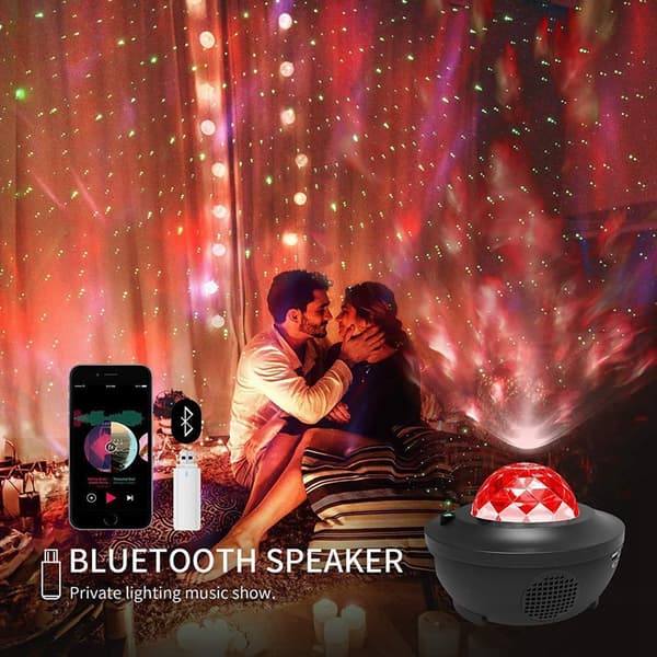 Galaxy Natlampe/Stjerneprojektor med Bluetooth Højttaler