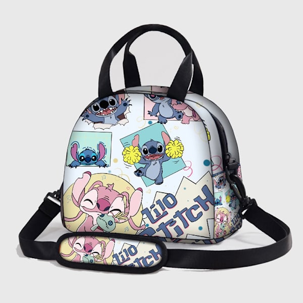 Ny Stitch lunsjpose anime tilbehør full trykk skulderstropp isolert lunsjboks kan bæres over skulderen, ny piknikpose bærbar lunsjbokspose