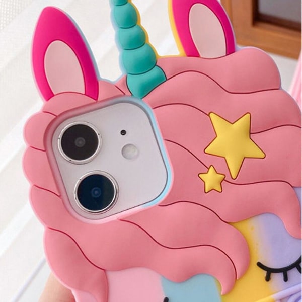 iPhonelle Apple Cartoon Unicorn phone case Rainbow silikonipehmeä cover