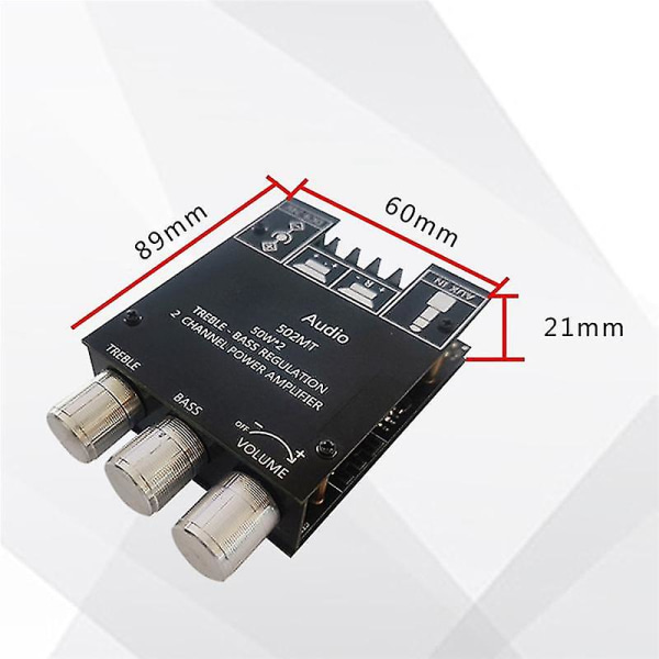 -502mt Tooth Module Amplifier 2.0 Two-chl High- Adjment Amplifier Board 50w X 2