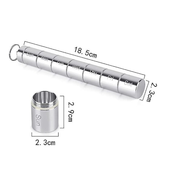 7 dagar delad metall pillerlåda förseglad och vattentät medicinflaska förvaring pillerorganisatör-mxbc