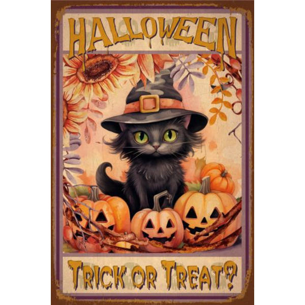 Halloween-aiheiset seinäkoristeet, vanhan raudan tunnelma, koristemaalaus, retro Halloween-rauta