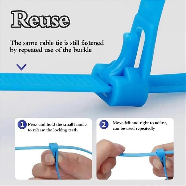 200 stk. Spenne-selvlåsende Premium Nylon Kabelbinder, 8 x 200 mm Justerbare Gjenbrukbare Nylonstropper