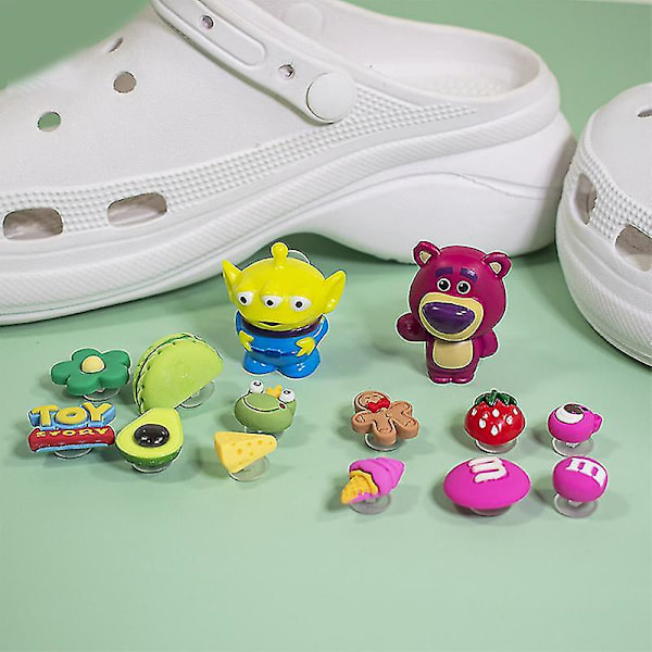 Crocs-tarvikkeet kolmiulotteiset kenkäkukat, piirroskorut, kenkäkoristeet, nappikoristeet, sandaalit, kenkänappi-koristeet