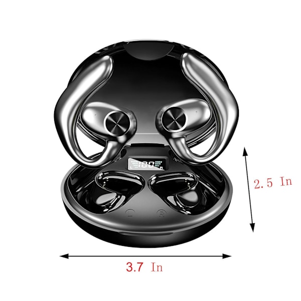 Trådlösa öronsnäckor Bluetooth-hörlurar med LED-display inbyggd mikrofon Bluetooth-headset för träning spel löpning