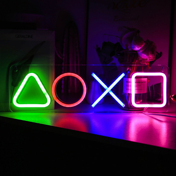 Ny LED-neon skylt symbol logotyp akryl bakpanel modellering ljus spelrum atmosfär dekorativ belysning