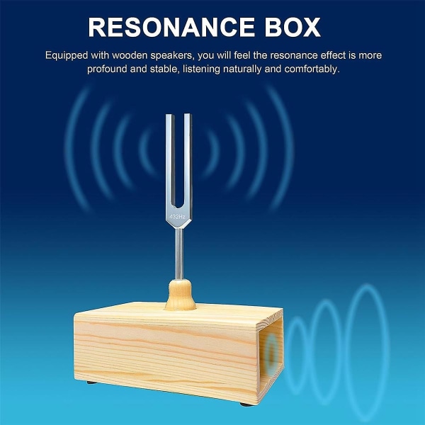 432 Hz stämgaffel med resonansbox, för ljudläkning, stämgaffelresonansundervisning, hörseltest