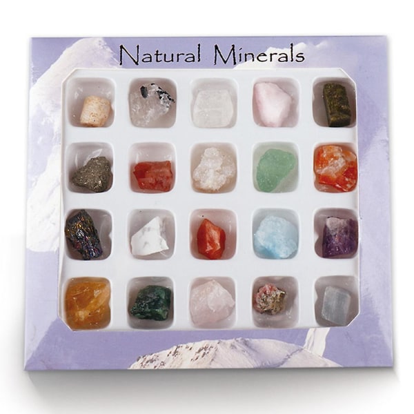 20 sorters blandade naturliga mineraler grov råkristall geografi leksaker för tidig utbildning