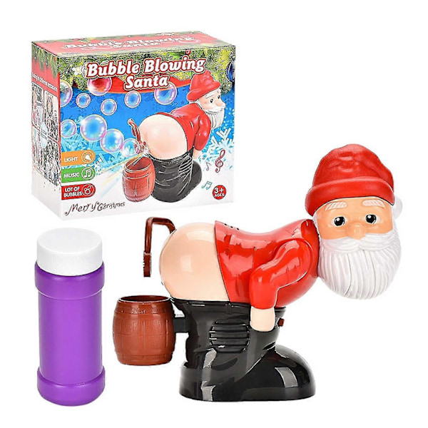 Automatisk Tomte-Fisar-Bubbelmaskin Bärbar Utomhusfestleksak Blåsare Leksaker för Julfest Presentleksaker