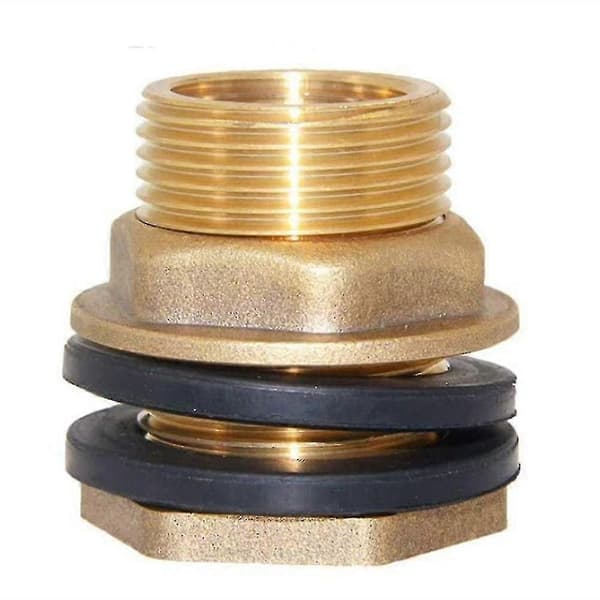 1\" Hon 1-1/4\" Han Solid Mässing Vattentank Koppling Bulkhead Tankbeslag - Hållbar VVS-adapter