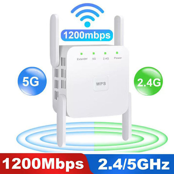 AC1200M Dubbelbands WiFi-nätverksförstärkare 5G/2.4G Trådlös Signalförlängare Amplifier Repeate