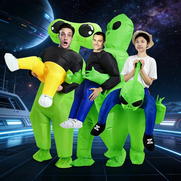 Oppblåsbart kostyme: Alien-bortføring, grønn Children's Version 120-140CM