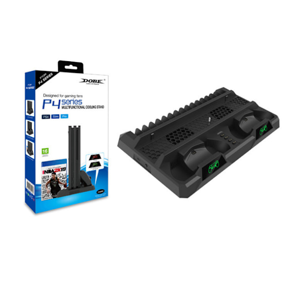 PS4/SLIM/PRO DOBE Multifunktions Kylfläktbas Handtag Touch Dubbel Laddning LED Ljus TP4-18119