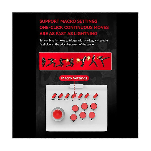 Trådlös Arcade-spelkonsol Bluetooth Joystick-kontroll för PS3 Box PC Mobiltelefon A
