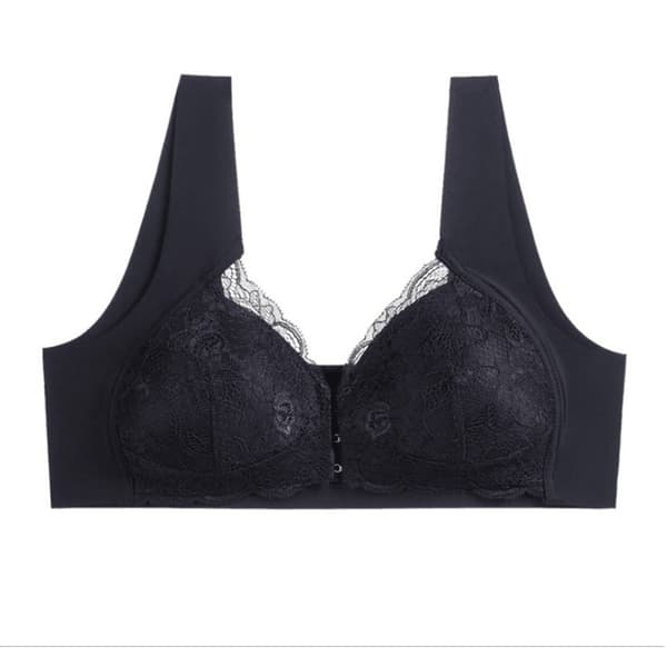 Comfort Front Closure BH - Sort, Ideel til Sport og Træning, L